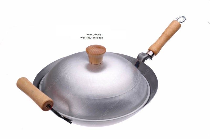 M.V. Trading Aluminum Dome Wok Lid/Cover, 13-Inches, (For 14" Wok), 18 Gauge, USA Made - Image 3